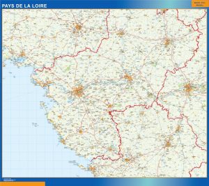 Mapa Pays De La Loire en Francia