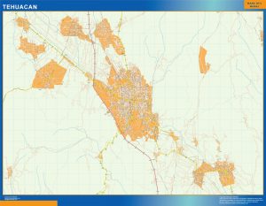 Mapa Tehuacan en Mexico